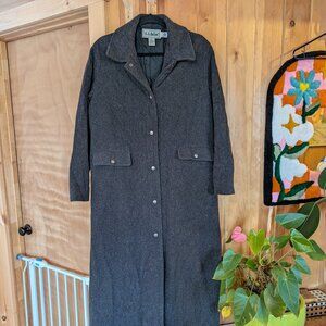 LL Bean 80s 90s Vintage Wool Long Warm Winter Coat Jacket Women's Medium S M